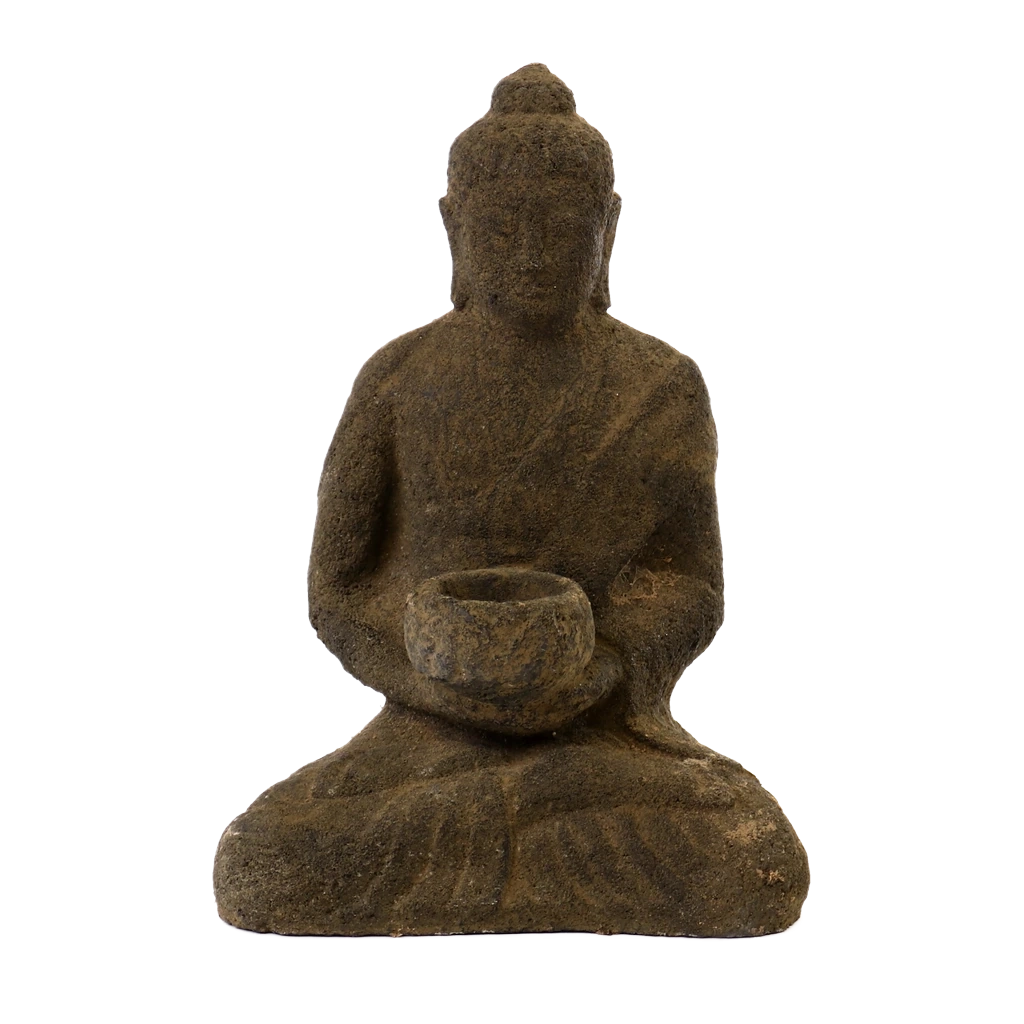 Steinbuddha Klein als Kerzenhalter