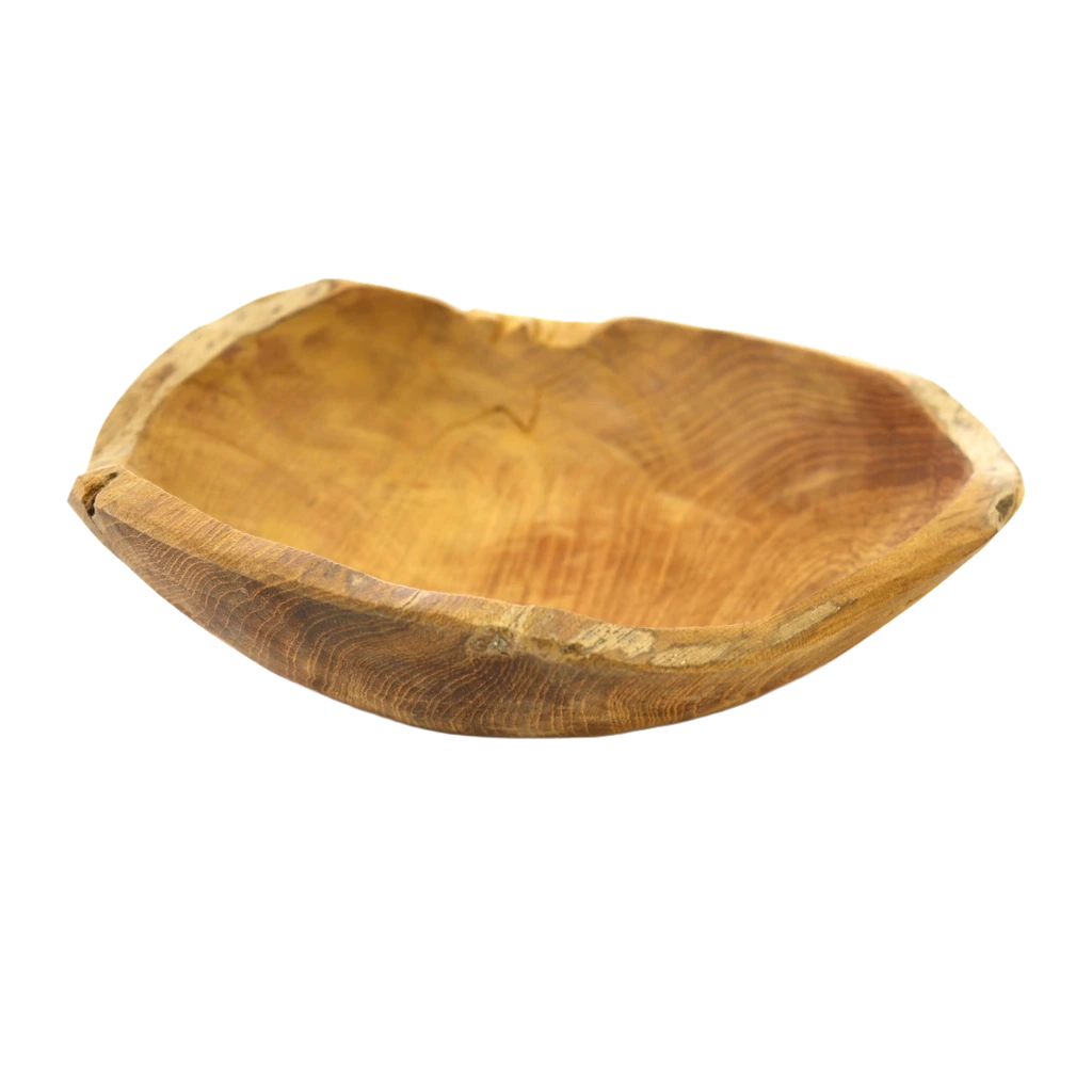 Wurzelholzschale mit Wellenrand
